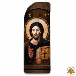 Παλαιωμένη Εικόνα Χριστός του Σινα σε Φυσικό Ξύλο