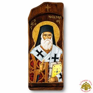 Παλαιωμένη Εικόνα Άγιος Νικηφορος σε Φυσικό Ξύλο (Copy)