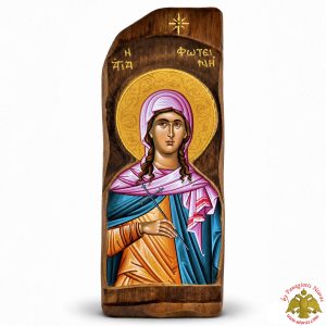 Παλαιωμένη Εικόνα Αγία Φωτεινή σε Φυσικό Ξύλο
