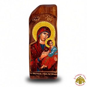 Παλαιωμένη Εικόνα Παναγία Βασίλισσα των Αγγέλων σε Φυσικό Ξύλο