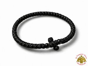 Orthodox Prayer Rope Waxed Black With Cross