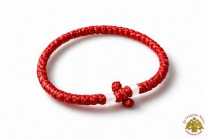 Orthodox Prayer Rope Waxed Red With Cross