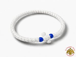 Orthodox Prayer Rope Waxed White With Cross