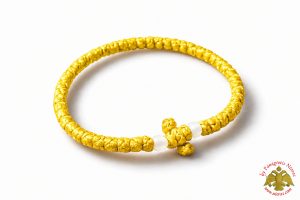 Orthodox Prayer Rope Waxed Yellow With Cross