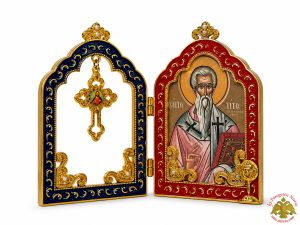 Enamel Metal Diptych with Holy Orthodox Icon Saint Titos