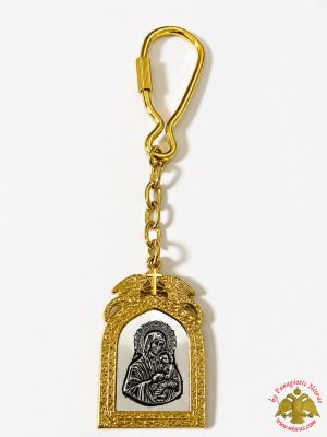 Orthodox Church Style Key Ring with the Icon of Theotokos Panagia