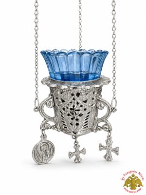 Orthodox Church Hanging Oil Candle Gianiotino Style Nickel