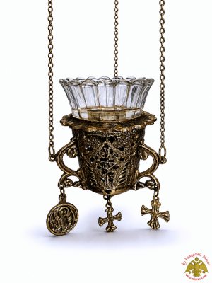 Orthodox Church Hanging Oil Candle Gianiotino Style Grass Antique