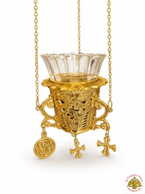 Orthodox Church Hanging Oil Candle Gianiotino Style Gold Plated