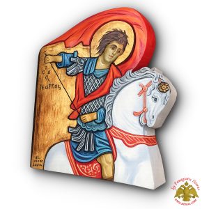 Hand Painted Byzantine Saint George Wooden Icon