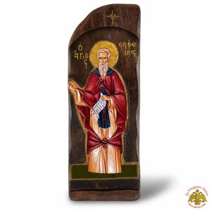 Άγιος Θεόφιλος Παλαιωμένη Εικόνα σε Φυσικό Ξύλο
