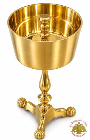 Orthodox Round Candle Stand Brass for Sand 20x8cm