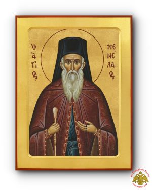 Saint Menelaos Byzantine Wooden Icon